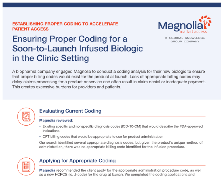 Designing a coding gameplan for a soon-to-launch infused biologic
